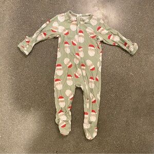 Larkspur Baby 3-6 months Santa Bamboo‎ Pajama Zippy Bamboo Green Christmas